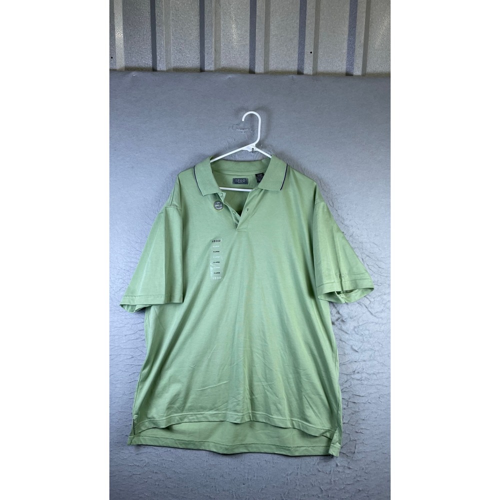 IZOD Golf Polo Shirt Mens XL Green New Pima Cotton UPF-15 Short Sleeve 452218